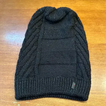 미사하라다 MISAHARADA 울 혼방 니트 모자 라메입 블랙