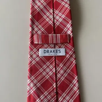 Drakes London 넥타이 빨간색 x 화이트
