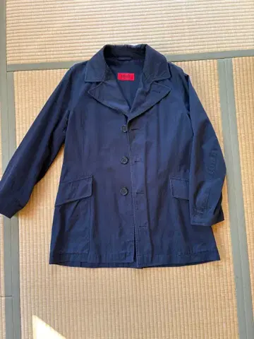 HUGO BOSS 네이비 버튼 코트