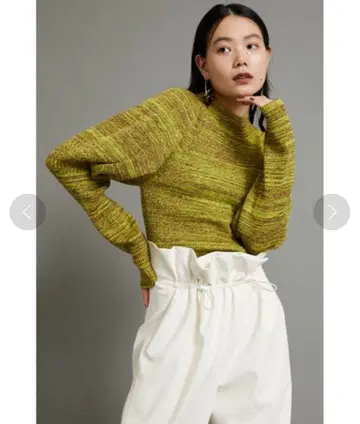 [ 미사용 새상품 ] Herin.CYE 하이넥 볼륨 슬리브 니트