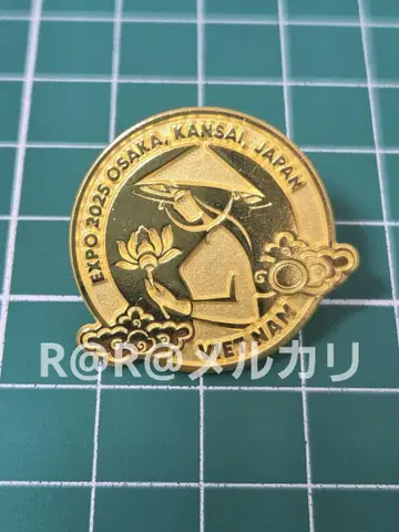 박람회 베트남관 핀 배지 베트남 파빌리온 골드