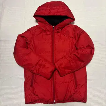 데상트 DESCENTE M 사이즈 빨간색 다운 점퍼 후드 방한 업무