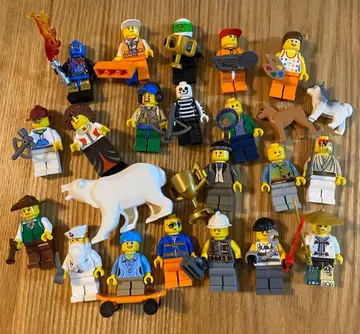 LEGO 정품 미니 피규어 20 화이트 곰 전사 마을 사람 허스키 개