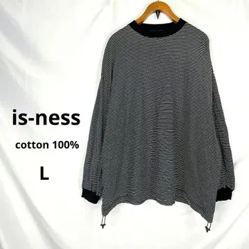 이즈네스 보더 긴팔 T셔츠 L 드로 코드 오버 사이즈 블랙