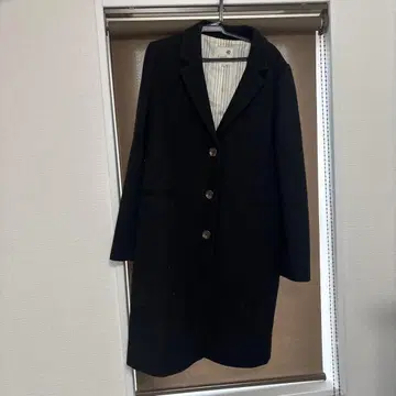 earth 블랙 체스터 코트 S 사이즈