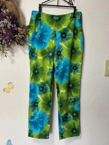 꽃무늬 슬림 핏 팬츠 W67 H93