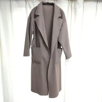 베이지 롱 코트 벨트 포함