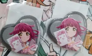 텐노지 리나 하트형 핀 배지 D-23 2점