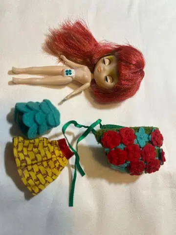 미니 브라이스 빨간 머리 파란 눈 인형 본체