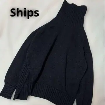 쉽스 ships S 울 사이드 슬릿 터틀 풀오버