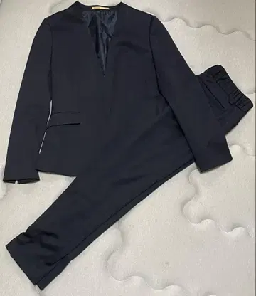 새상품급 오리히카 노카라 워셔블 셋업 팬츠 수트 M S