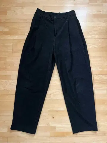 무인양품 스트레치 기모 턱 와이드 팬츠 여성 M 블랙