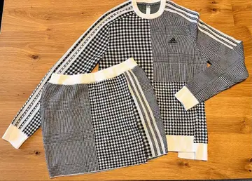 아디다스 골프 체크 무늬 니트 셋업