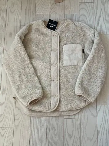 유니클로 마리메꼬 플리스 가디건 S 사이즈 내추럴