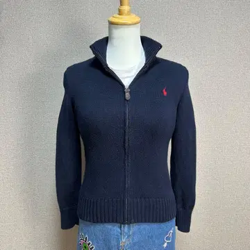 새상품급 폴로 랄프로렌 지퍼 스웨터 가디건 포니 네이비 작음