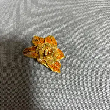 빈티지풍 오렌지 골드 브로치