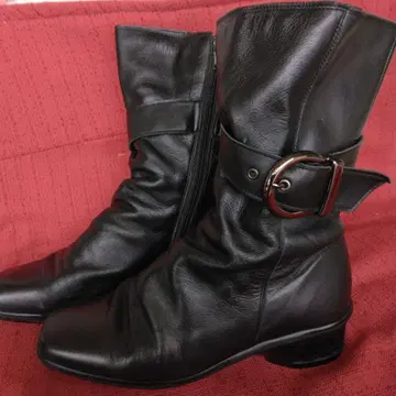 가죽 블랙 부츠 백 지퍼 포함 일본제