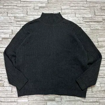 90s 에디 바우어 코튼 니트 그레이 하이넥 스웨터
