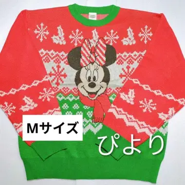 디즈니 아베일 크리스마스 미니 니트 풀오버 스웨터 M 사이즈