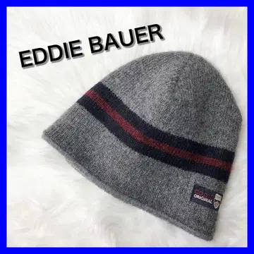 레어 에디바우어 니트 모자 비니 플리스 사양 로고 보더 그레이