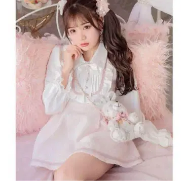 ROJITA 리본 브로치 포함 파스텔 트위드 셋업 핑크