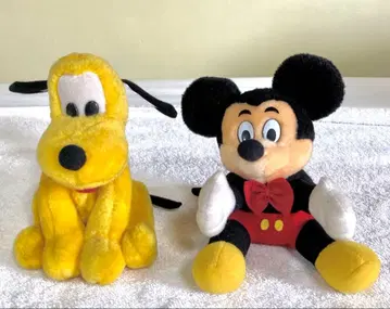 미키마우스와 플루토 봉제 인형 세트 레트로