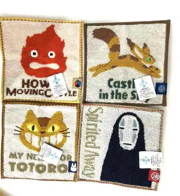 새상품 지브리 콩 타월 카르시페르 가오나시 네코버스 키츠네리스 4장 세트