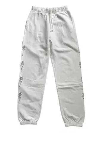 화이트 스켈레톤 프린트 조거 팬츠