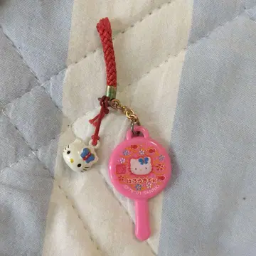 헬로키티 레어 손거울 2001년 스트랩 하자품!!