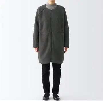 무인양품 재생 폴리에스테르 보아 플리스 코트 보아 자켓 플리스 자켓