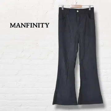 MANFINITY 남성용 밑단 플레어 팬츠 [ S ] 블랙