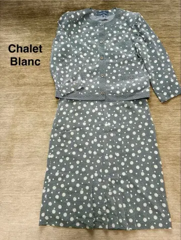 새상품급 Chalet Blanc 도트 세트 업 레나운 룩 13-15호