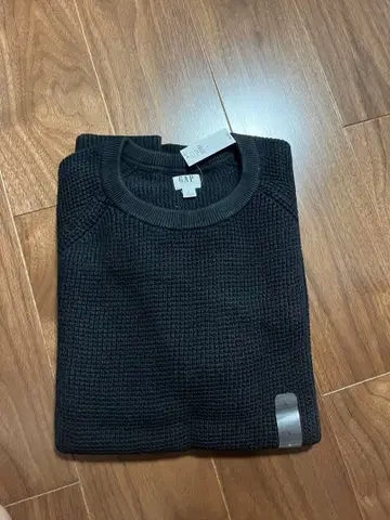 GAP 블랙 와플 니트 스웨터 L