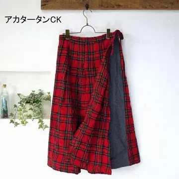 NATURAL LAUNDRY C/W 체크 패널 랩스커트