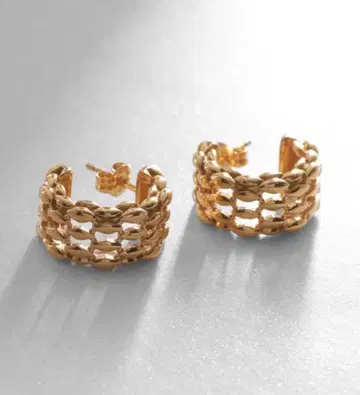 코코슈닉 스몰 후프 마키스 메쉬 귀걸이 GP