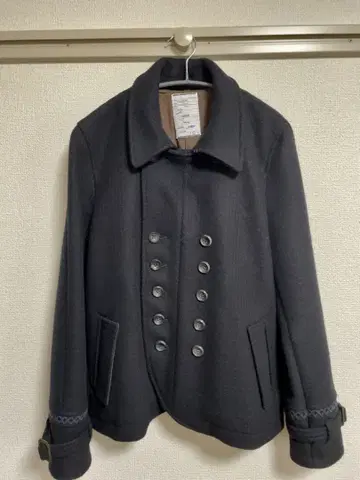 SHAREEF 블랙 울 피코트