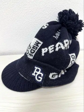 PG 로고 네이비 니트 캡
