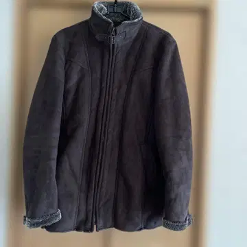 다크 브라운 스웨이드 플리스 라이닝 자켓