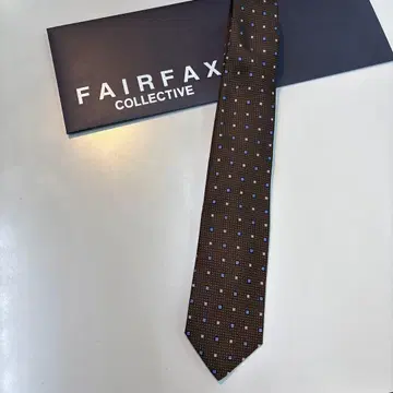 FAIRFAX 브라운 기하학 패턴 넥타이