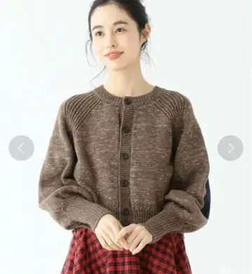 BEAMS BOY 엘보우 패치 가디건