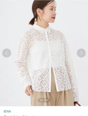 IENA 이에나 화이트 레이스 긴팔 상의 레이스 셔츠