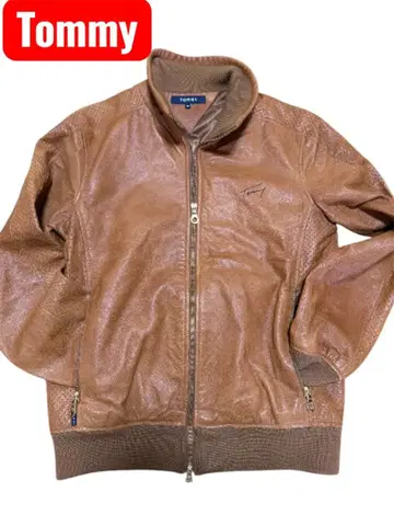 Tommy 브라운 가죽 자켓