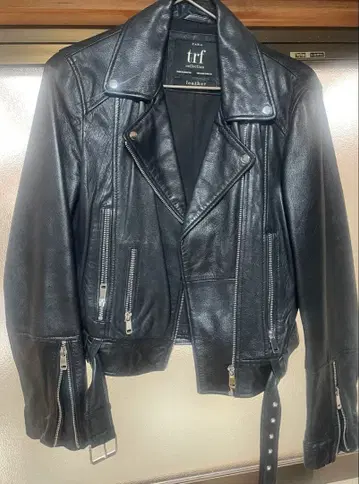 ZARA trf collection 블랙 가죽 라이더 자켓