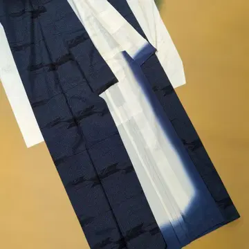 기모노 남색 명주 화살무늬