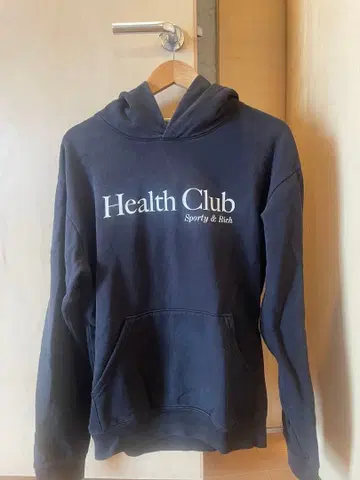 sporty & rich Health Club 후드티 M 블랙