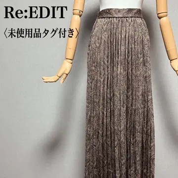미사용 택 포함 Re:EDIT 플리츠 롱 스커트 M 페이즐리 가을/겨울