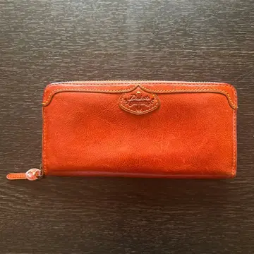 다코타 오렌지 가죽 장지갑
