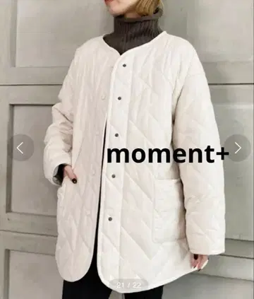 [ 미사용 새상품 ] moment+ 발수 가공 퀼팅 코트 (안감 부착)