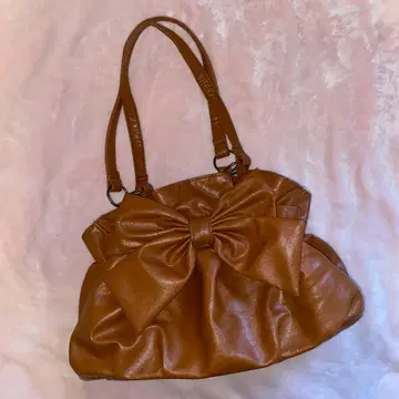 헤이세이 모리걸 구제 의류 y2k 페어리 그런지 리본 브라운 숄더백