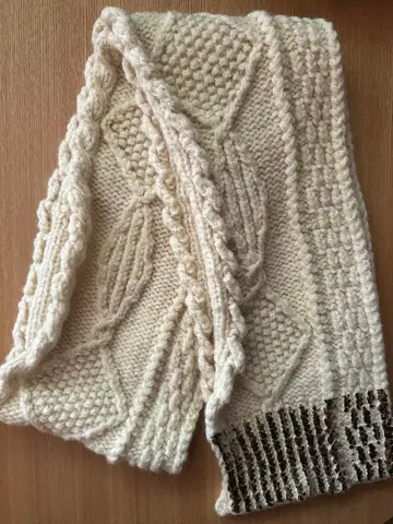 Yuki Fujisawa 니트 머플러 금박